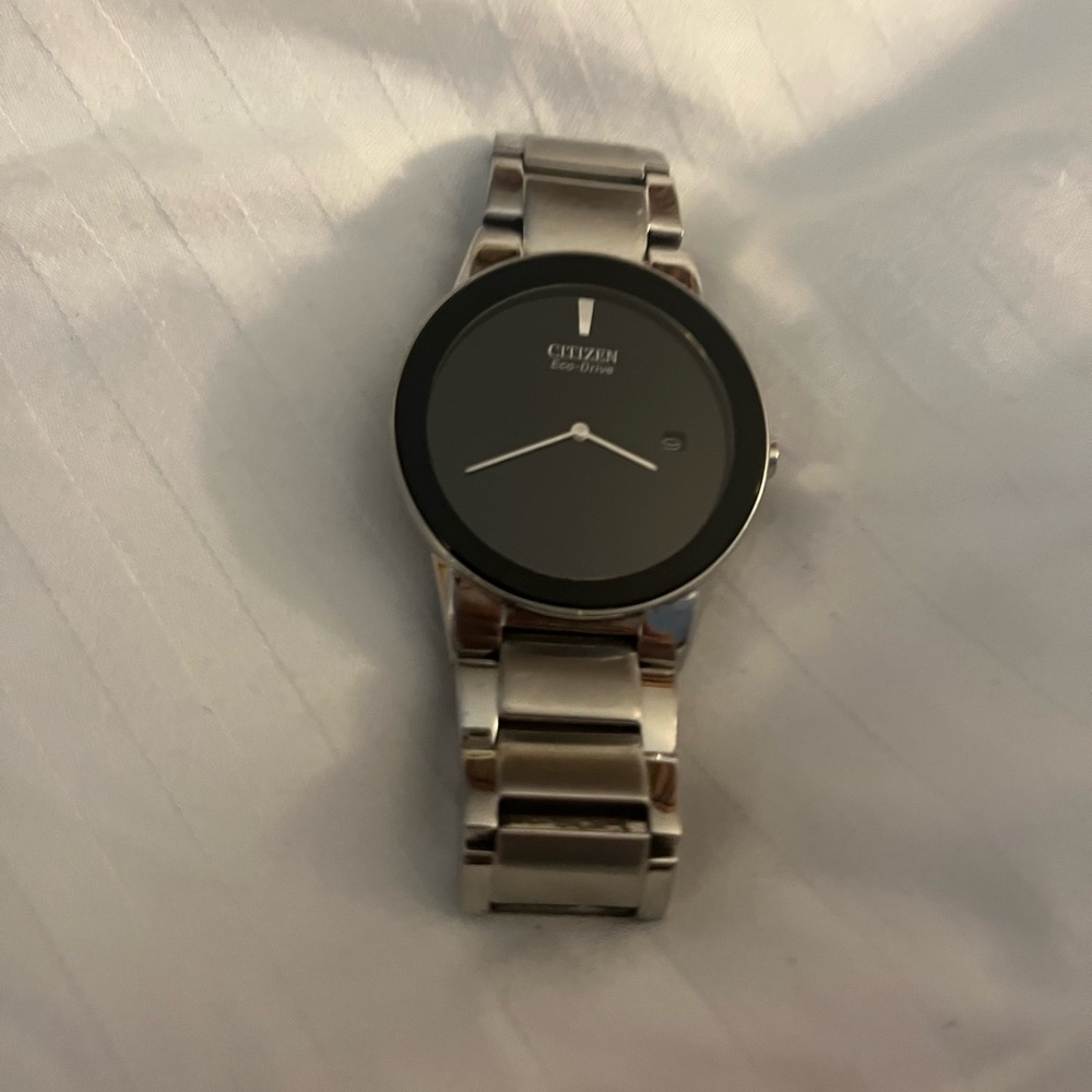 Citizen Eco-Drive Silver and Black Men's Watch